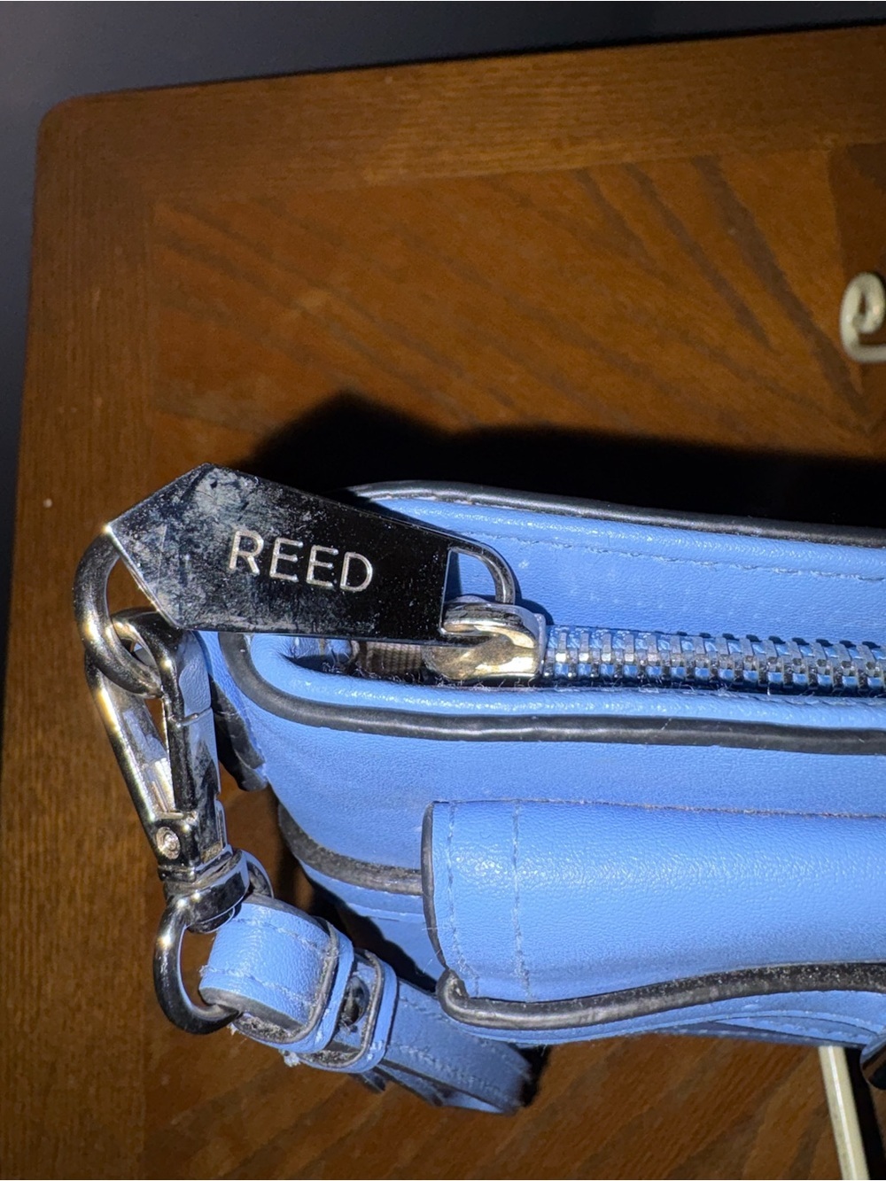 Reed Krakoff Atlantique Blue Belted Front Pocket Wristlet - Picture 4 of 9